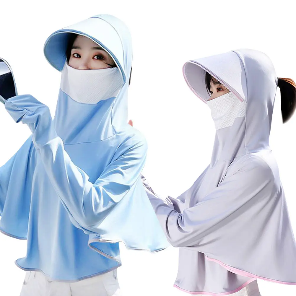 

1Pcs Womens Sunscreen Riding Cover Uv Protection Cape Hoodie Mask for Cycling Beach Summer Outdoor Sun Screen Cloak