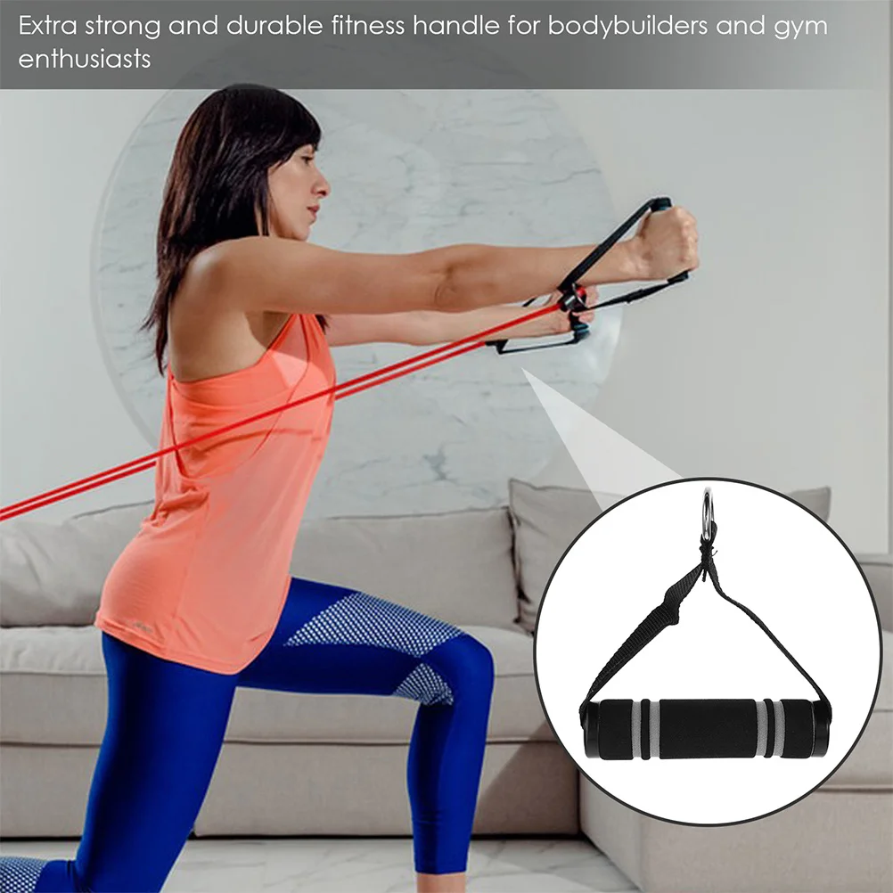 

Fitness Handle Resistance Band Handles Cable Machine Attachment For Home Gym Arm Tricep Training Exercise Machine