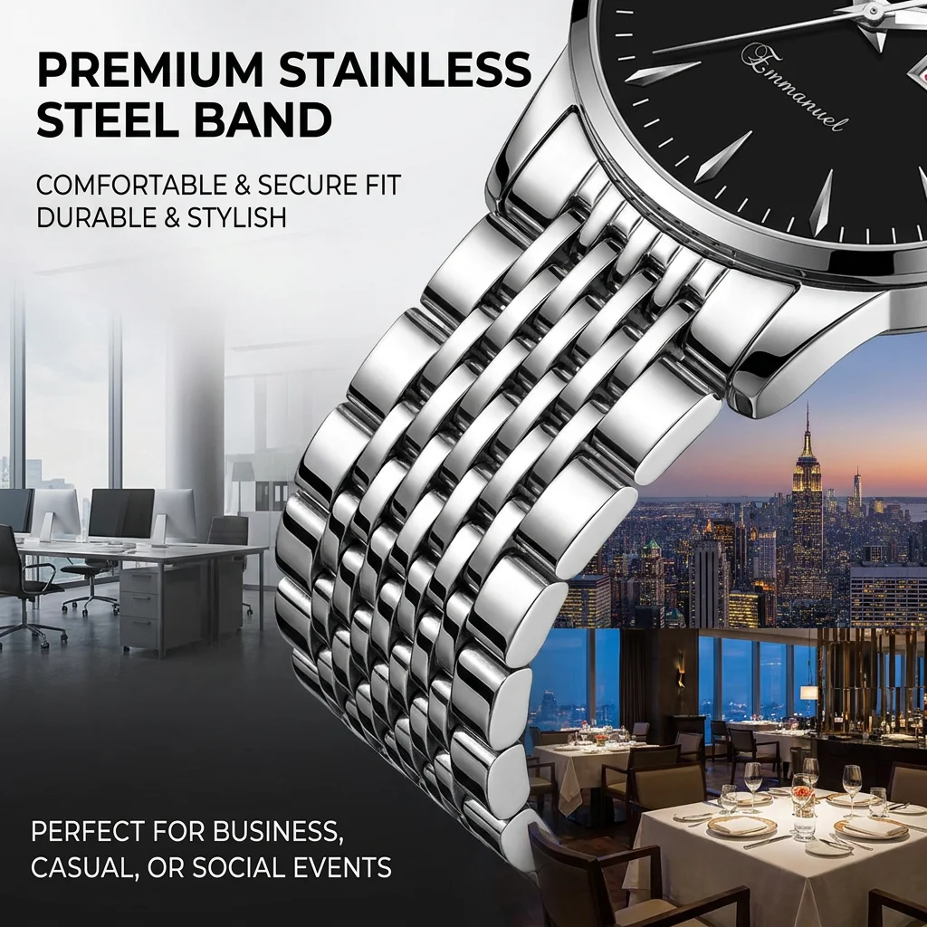 1pcs Men's black dial alloy strap vintage fashion classic fashion details Quartz Watch for business party holiday