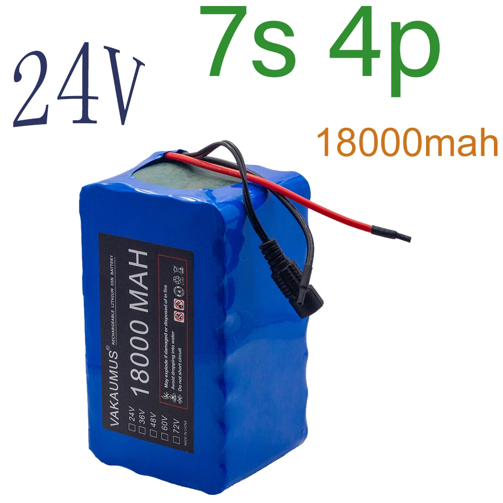 24V 29.4V Battery Pack 18AH 7S4P Electric Wheelchair Bicycle Toy Car Outdoor Supply Battery Bag Built-In Brand New Power 18650