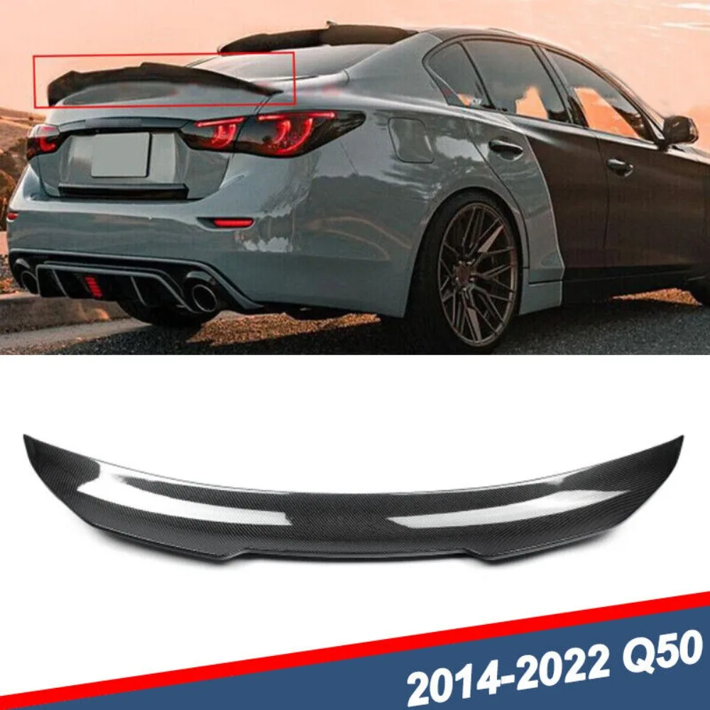 

High Kick Duckbill Trunk Spoiler For Infiniti Q50 14-21 PSM Style Carbon Look US United States