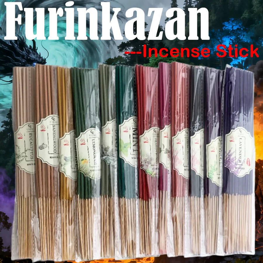[147 Pieces] Fenglin Volcano Series Premium Natural Bamboo Incense Sticks, 22Cm/8.66Inch Long, Pure Handmade Thick Incense Sticks, Each Pack Contains 3 Different Flavors, Made Using Ancient Methods, with Rich Fragrance, Long-Lasting Scent, Refreshing and Invigorating, Deodorizing and Odor-Eliminating, Suitable for Home Use and Outdoor Travel