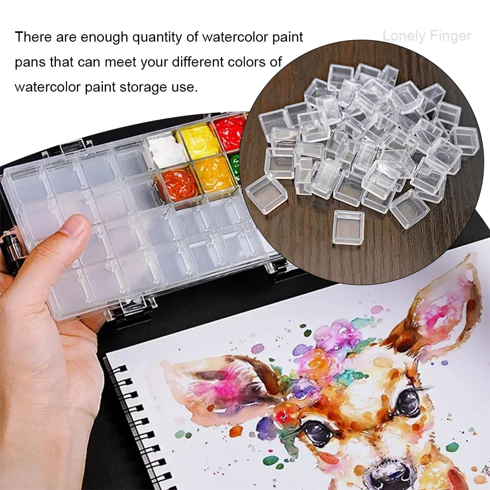 50/100 قطعة 0.5 مللي مقلاة ألوان مائية من البلاستيك الشفاف مقالي فارغة لطلاء الألوان المائية لوحة فناني بلاستيكية الغواش #5