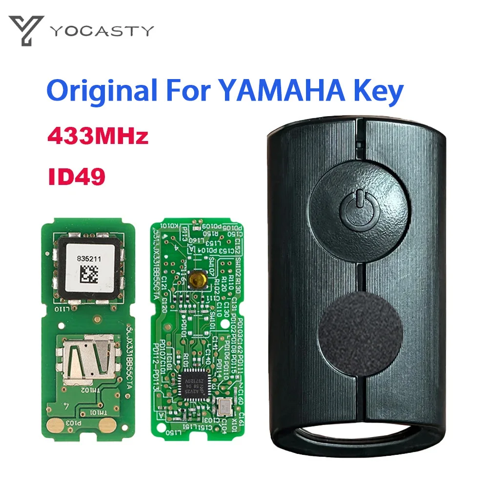 

YOCASTY Original Motorcycle Remote Control Key Fob For YAMAHA XMAX XMAX300 NVX NVX155 AEROX JAUNS QBIX 433MHz ID49 Chip