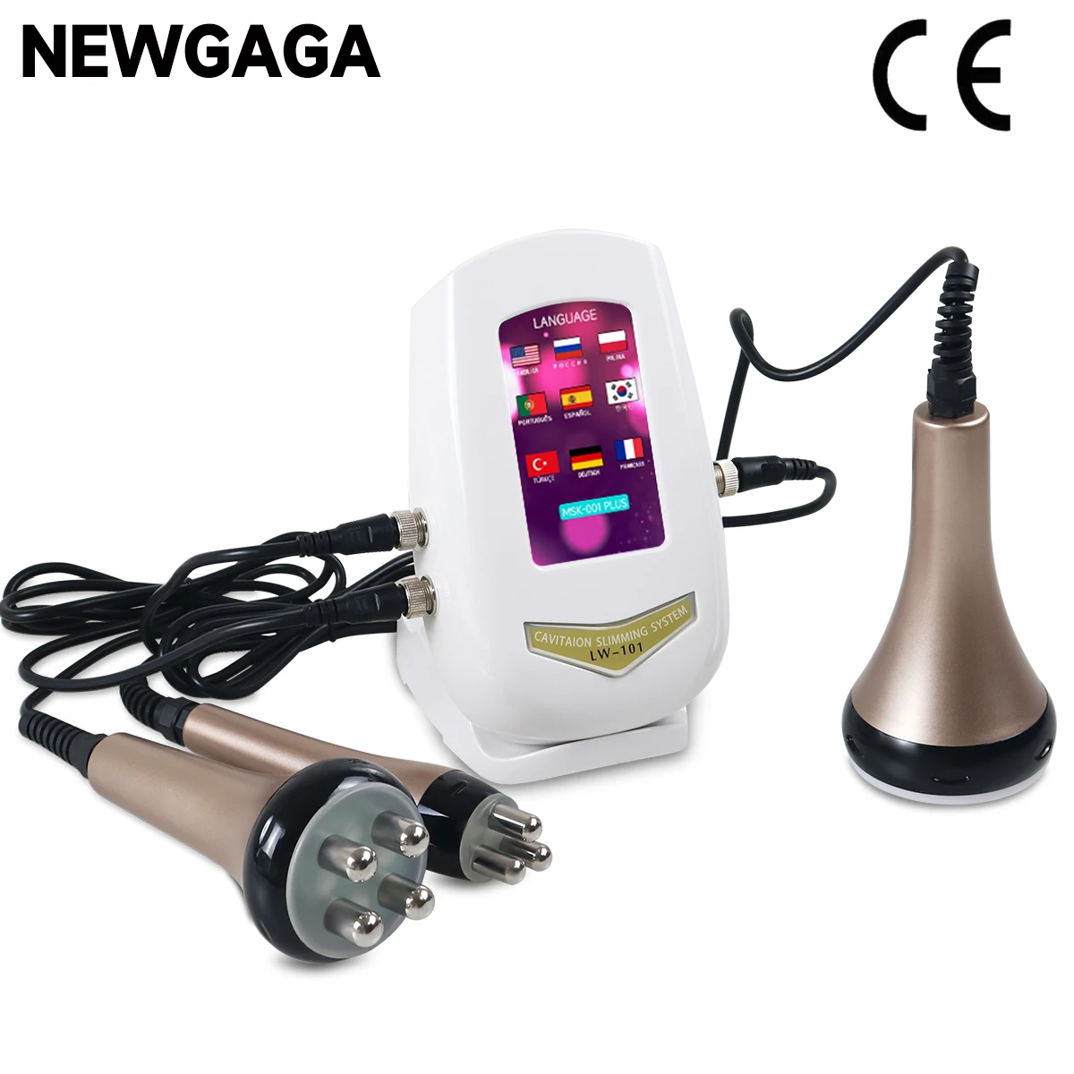 New 3 In 1 80K Cavitation RF Ultrasonic Vacuum Weight Loss Cellulite Massager Body Shaping Skin Tightening Facial Beauty Tool