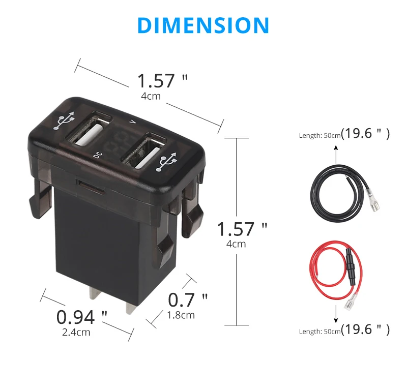 Universal 12V 4.2A USB Car Charger Socket For Toyota Accessories Auto Waterproof Power Outlet Adapter Dual Ports Car Charging