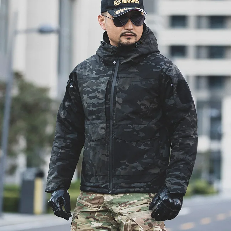 MCAP Snow Camo  Tactical thermal reflective cotton jacket MM14 camouflage men\'s winter cold proof M65 jacket windbreaker