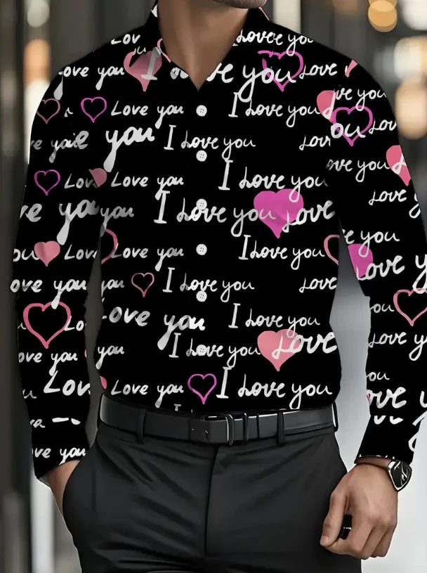 New Men's Long Sleeve Shirt Fashion Western Horse Casual Versatile Fashion 3D Flower Printed Summer Top2025