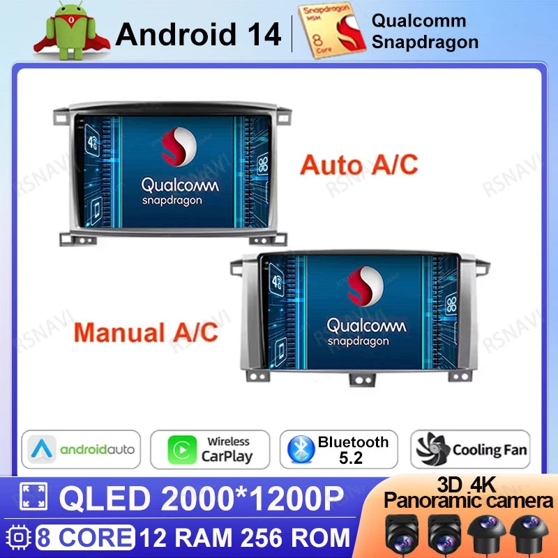 

Автомобильный радиоприемник на Android 14 для Toyota LC100 Land Cruiser 100 LC 100 2002 - 2007 2DIN 4G LTE GPS головное устройство DVD 2 DIN стерео навигация