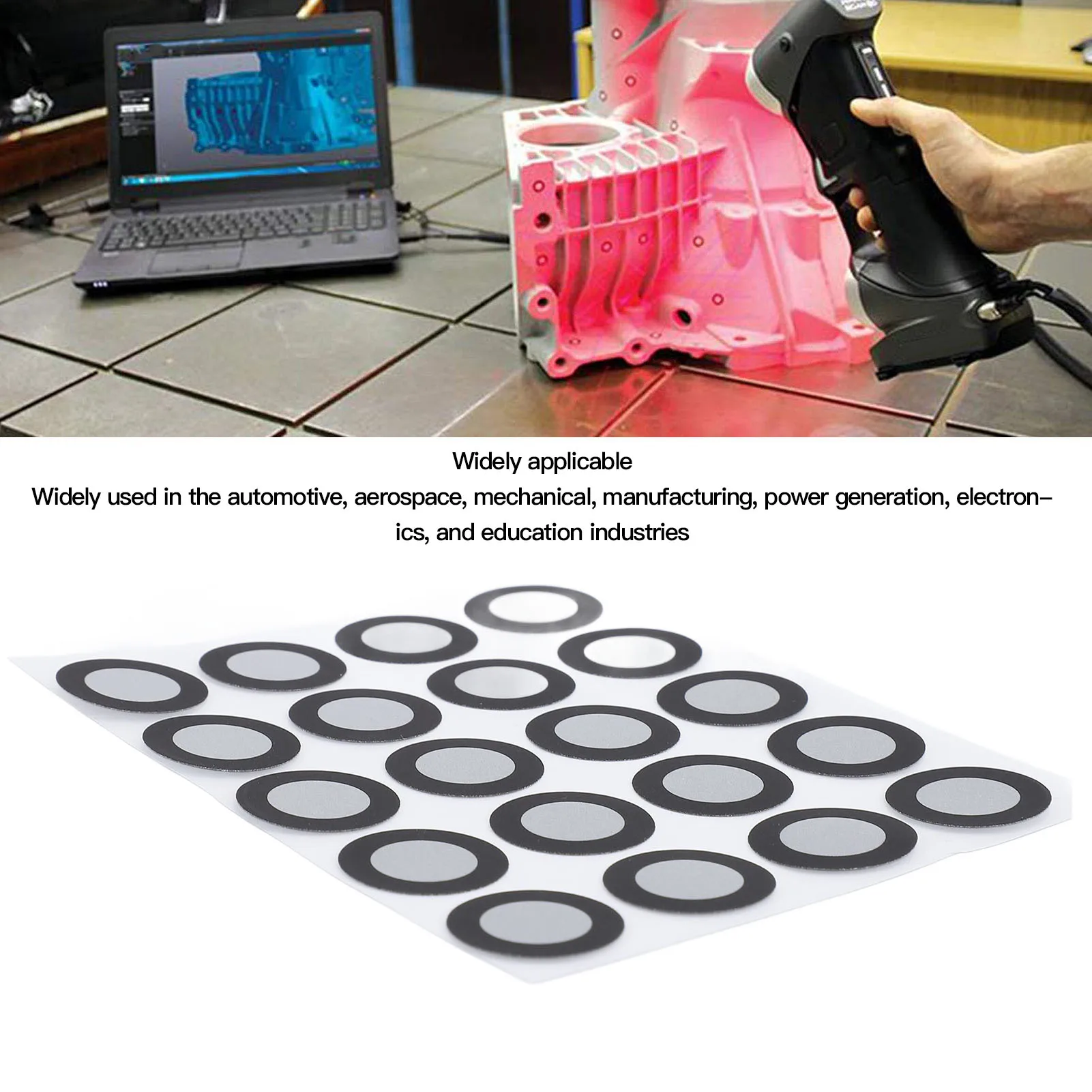 3D Tracking Dot 3D Scanning Marker 12mm ID 19mm OD  Tracking Reference Point and Diffuse Reflection Marking Dot