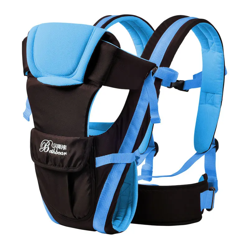 Mochila portabebés de 4 colores para recién nacido, tirantes para niños pequeños, cabestrillo frontal Horizontal, espalda de transporte, 4 estaciones con almacenamiento