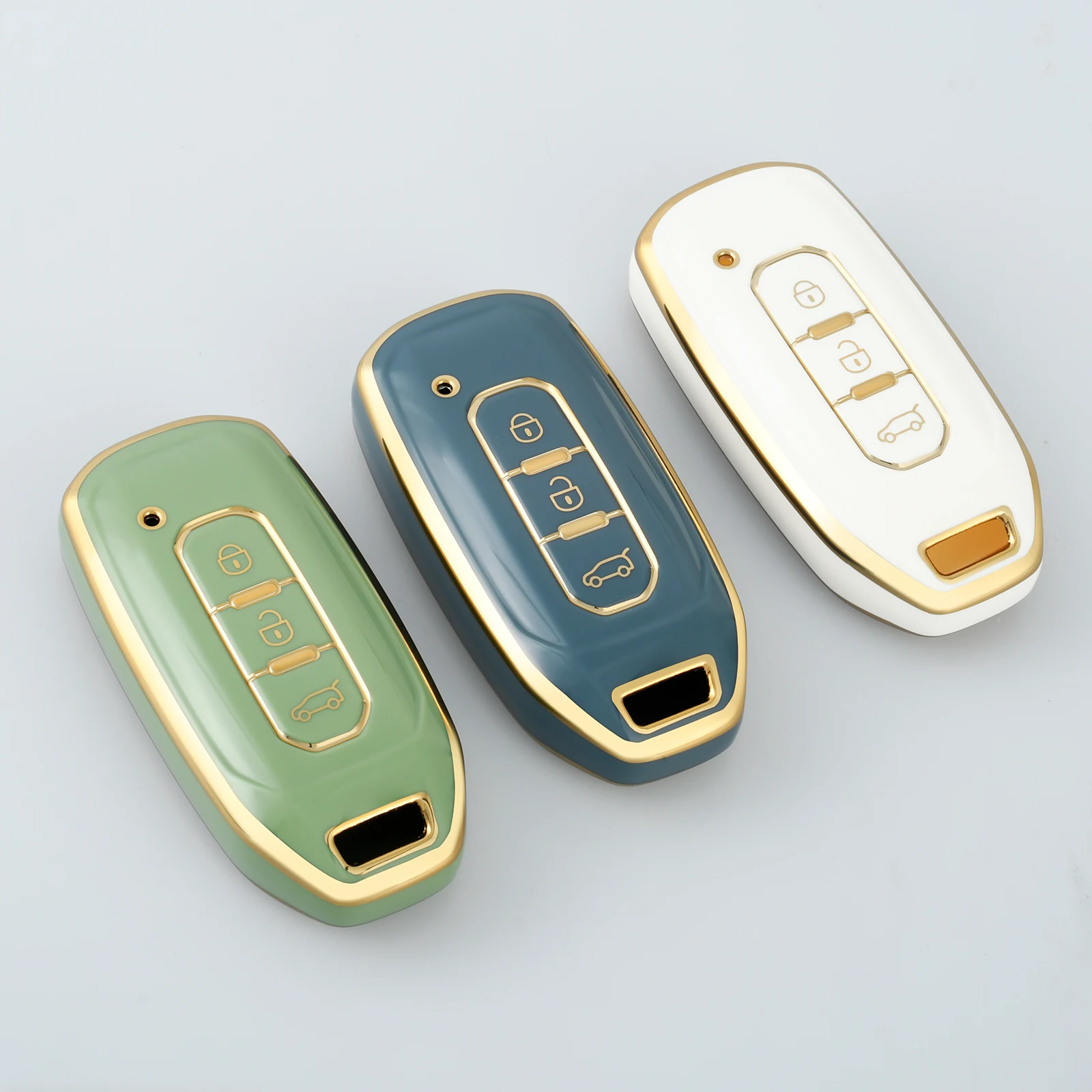 Smart Remote Auto Car key Case Cover For Ford Territory EV 3 Buttons Key Shell Fob Key Ring TPU Key Protector Accessories