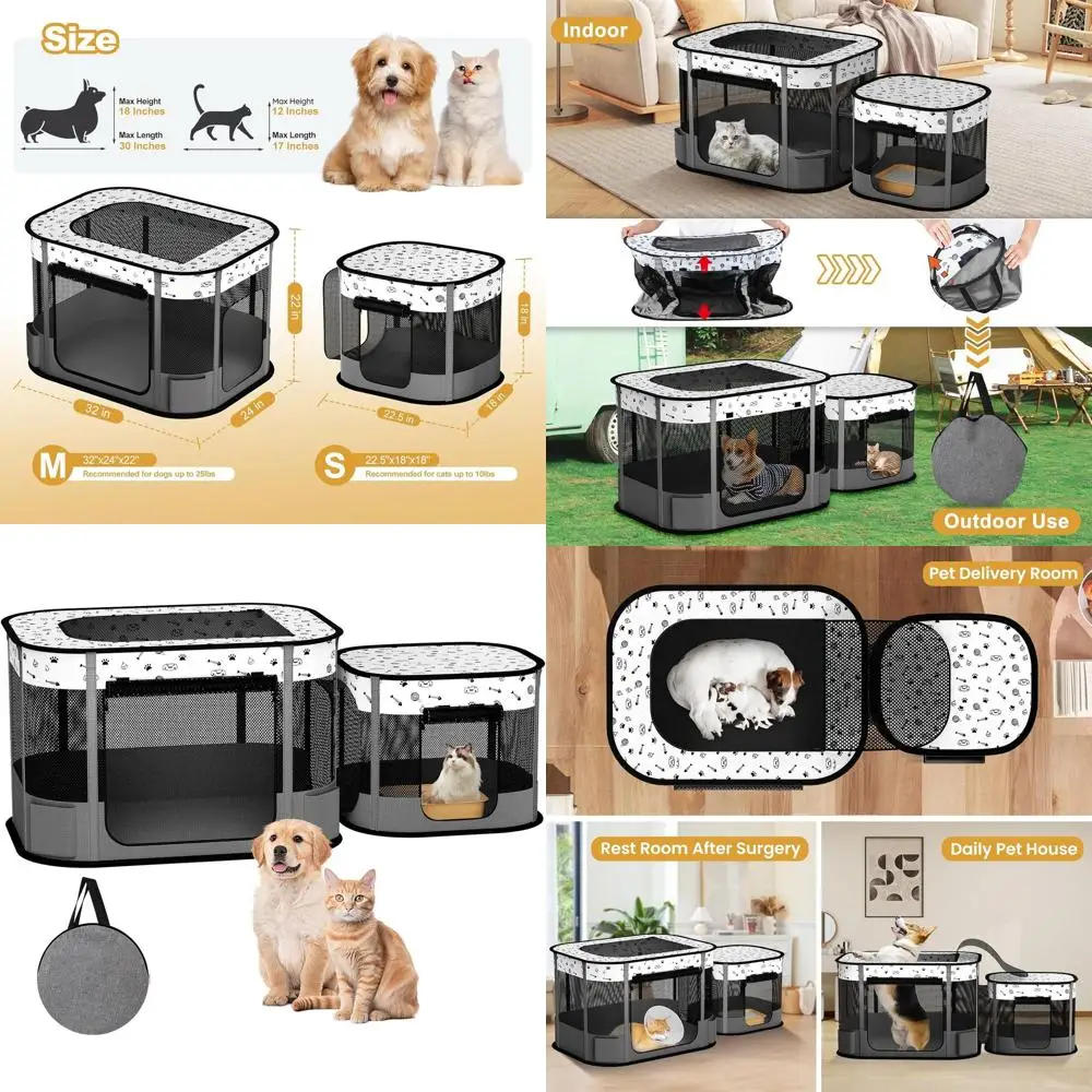 

Складной манеж для домашних животных с 8 стержнями для внутреннего и наружного использования, подходит для кошек, собак и щенков.