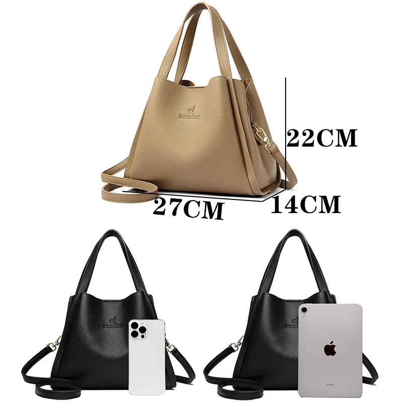 3 layers Large Capacity Handbag High Quality Crossbody Shoulder Bags For Women 2024 New Bolsos Ladies Casual Tote Bag Sac A Main