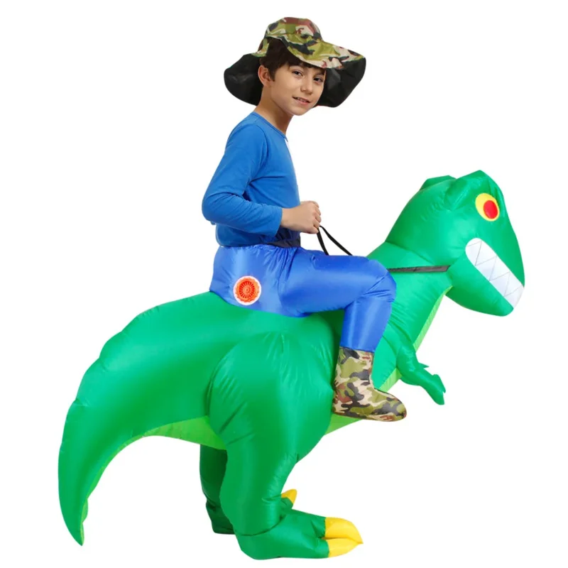 Disfraz de dinosaurio inflable para niños, disfraz de Anime para Halloween, fiesta de Navidad, disfraces de Cosplay, disfraz de fantasía t-rex para niños, Unisex