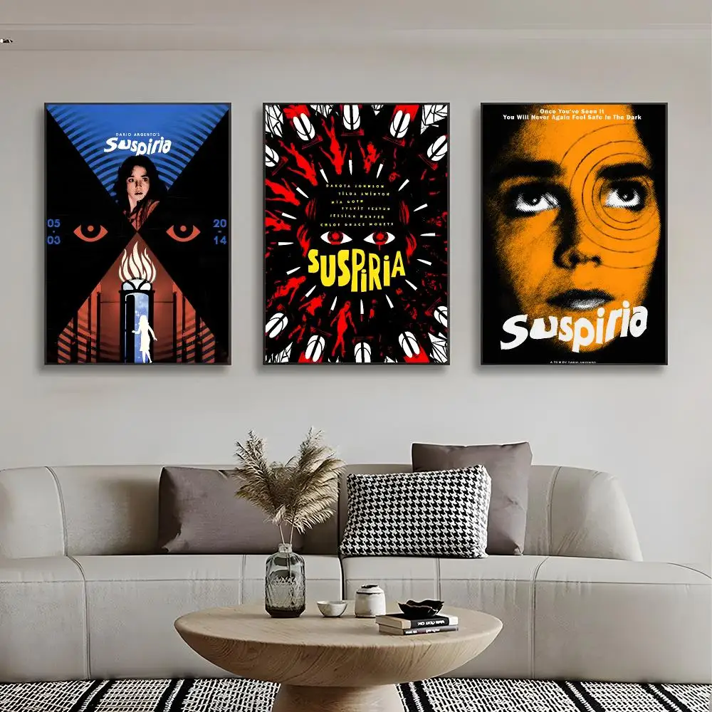 Disturbing Horror Movie S-Suspiria Poster Frameless Wall Art Print, Peel-and-Stick Removable
