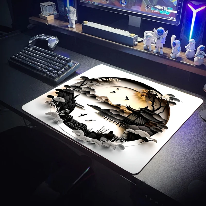 

Chinese Landscape 40x45cm Waterproof Mouse Pad Office Carpet Rug Gaming Accessory Table Cushion Playmat 400x450 Deskpad Rug Mat