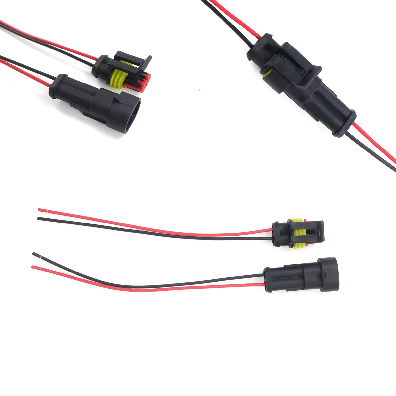 AMP Superseal 2-Pin Wasserdichter Steckverbinder Männlich zu Weiblich 18AWG Mit Kabel Elektrischer Stecker für Auto LKW Boot IP67 5 Paare