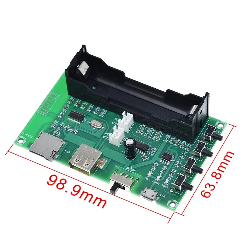 XH-A150 Digital Bluetooth Amplifier Board PAM8403 Onboard Lithium Battery Singing Machine Rechargeable Dual Channel 10W