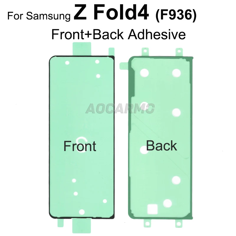 Aocarmo do Samsung Galaxy Z Fold4 F936 przedni wyświetlacz LCD samoprzylepna tylna pokrywa naklejka taśma klejąca części do naprawy