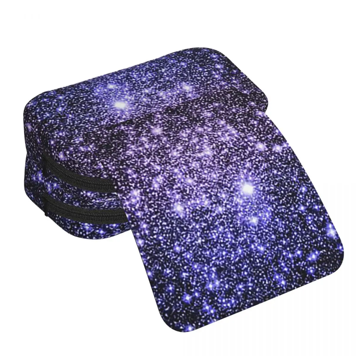 Galaxy Sparkle Stars Lavender Periwinkle Blue Ombre Pencil Case for Gifts Pen Box Pencil Bag Stationery Supplies Pen Holder Bag