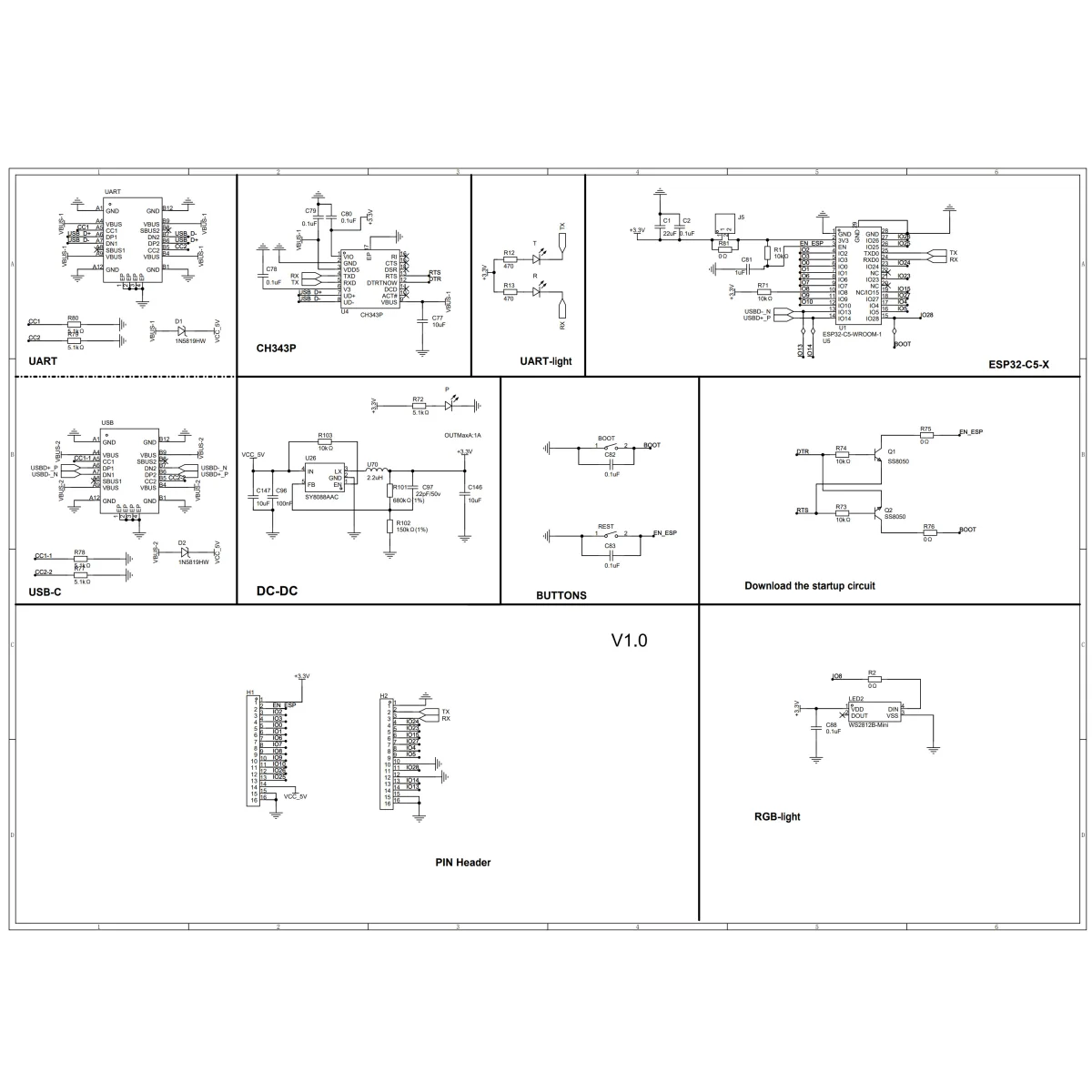 ESP32-C5-DevKitC-1 N4 مجلس التنمية 2.4 & 5 جيجا هرتز ثنائي النطاق واي فاي 6 رقاقة مراجعة v1.0