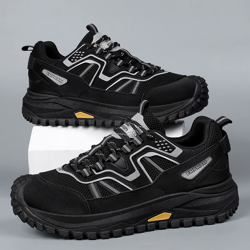 

Men's Outdoor Hiking Shoes, Breathable Mesh Shoes, Anti-slip and Wear-resistant Travel Shoes with Soft Soles, Sports Shoes