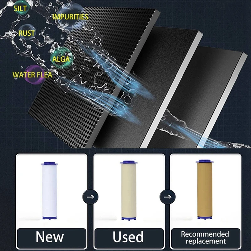 ターボファンシャワーヘッドフィルター、ハンドヘルドシャワーヘッド、高圧、プロペラ駆動、30個