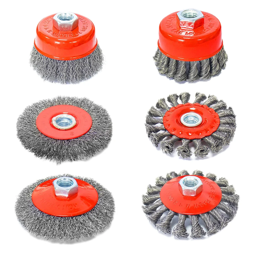 

6pcs Wire Brushes For Angle Grinders For Drill Polishing Grinding Rust Hand Tools Power Tool Accessories