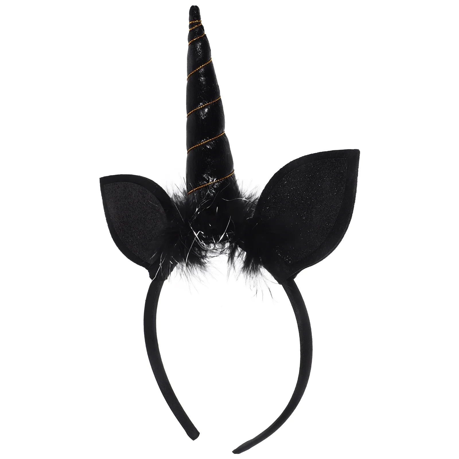 

Unicorn Horn Headbands Hairbands Accessories Party Headdress Flash Headwear Black