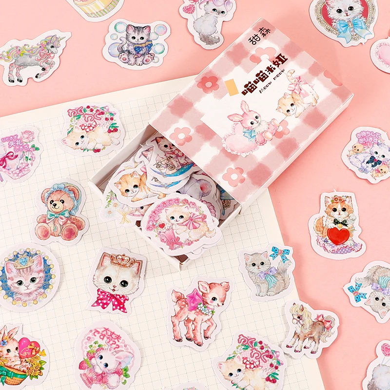 Pegatinas de papelería Kawaii, dibujos animados de animales bonitos, planificador diario, pegatina decorativa para móvil, álbum de recortes, pegatina artesanal DIY, 100 unidades por lote