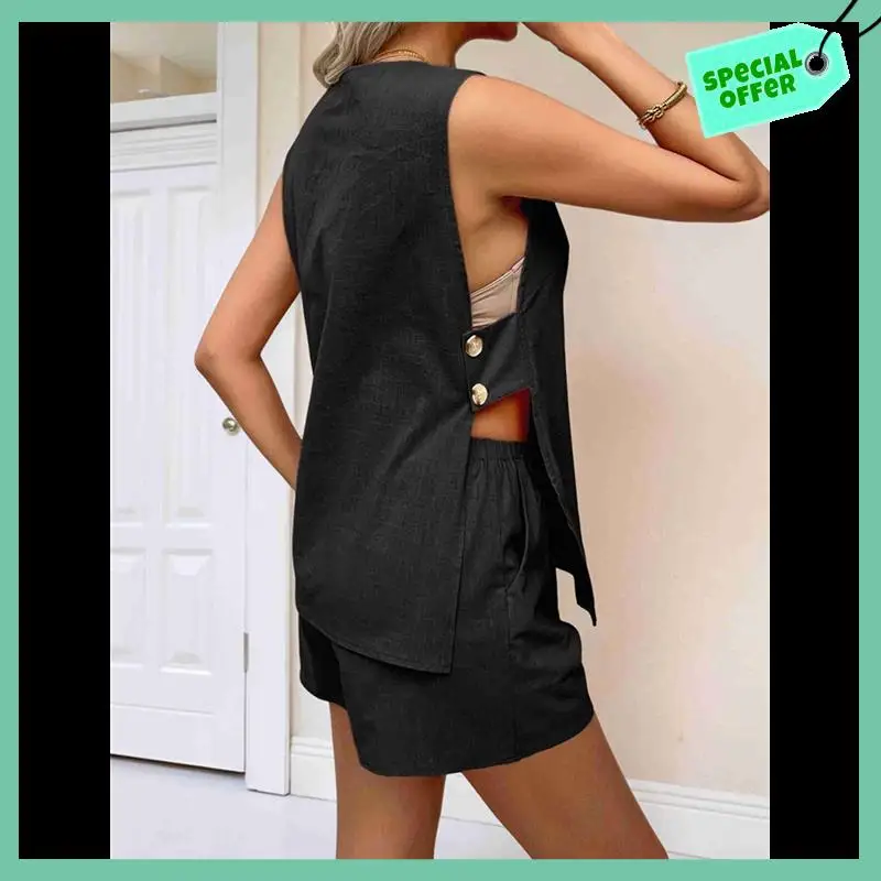 

Sturdy Womens Summer Vacation Outfits Beach Travel Cruise Resort Wear 2 Piece Short Sets Casual Tank Tops And Shorts