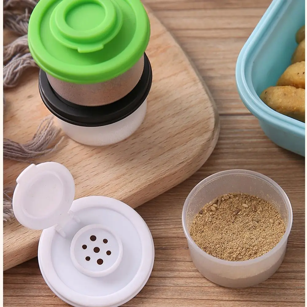 4Pcs Mini Seasoning Jar Dustproof Insect-proof Salt Pepper Shake Bottle 50ml Airtight Seal Spice Dispenser Camping Use