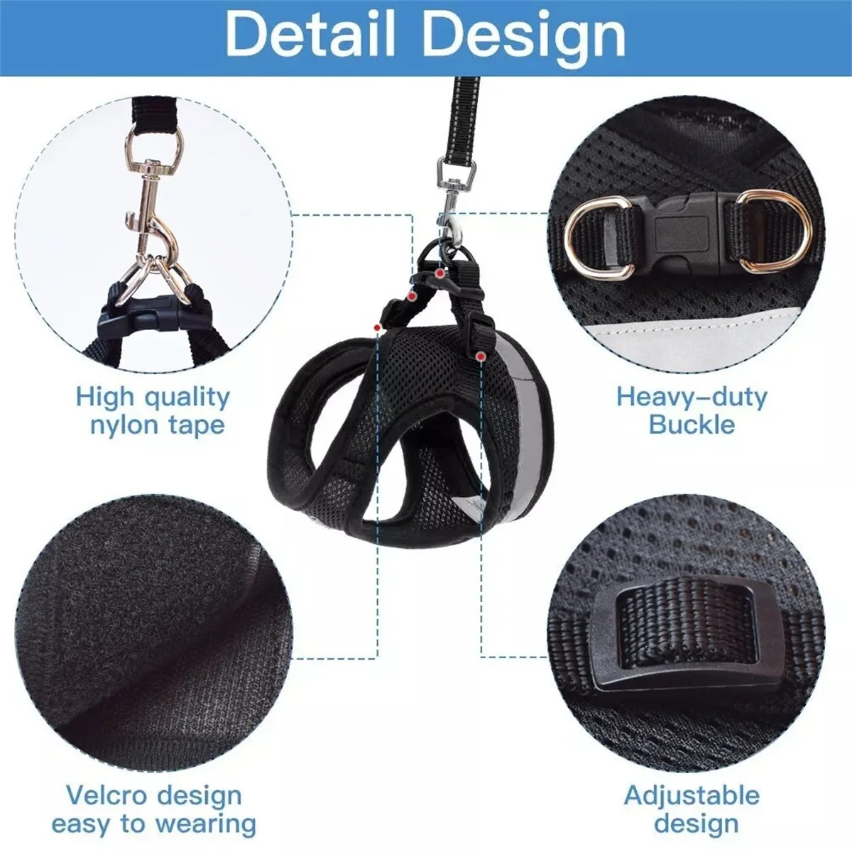 Pet Leash Undershirt Type Harness Breathable Reflective Adjustable Chest Harness Outdoor Dog Carrying Supplies