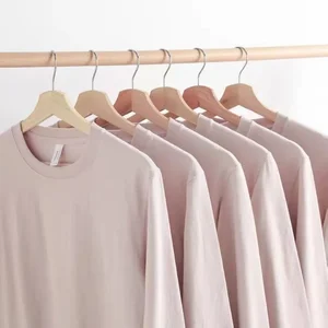 Lose Long Sleeve T -Shirt, groß, bequemes T -Shirt, O, monochrome Baumwolle, schwere Frisur, Pink, Herbst, Winter, 200g 6 Hauptverkäufe übergroßes rosa Hemd - №1