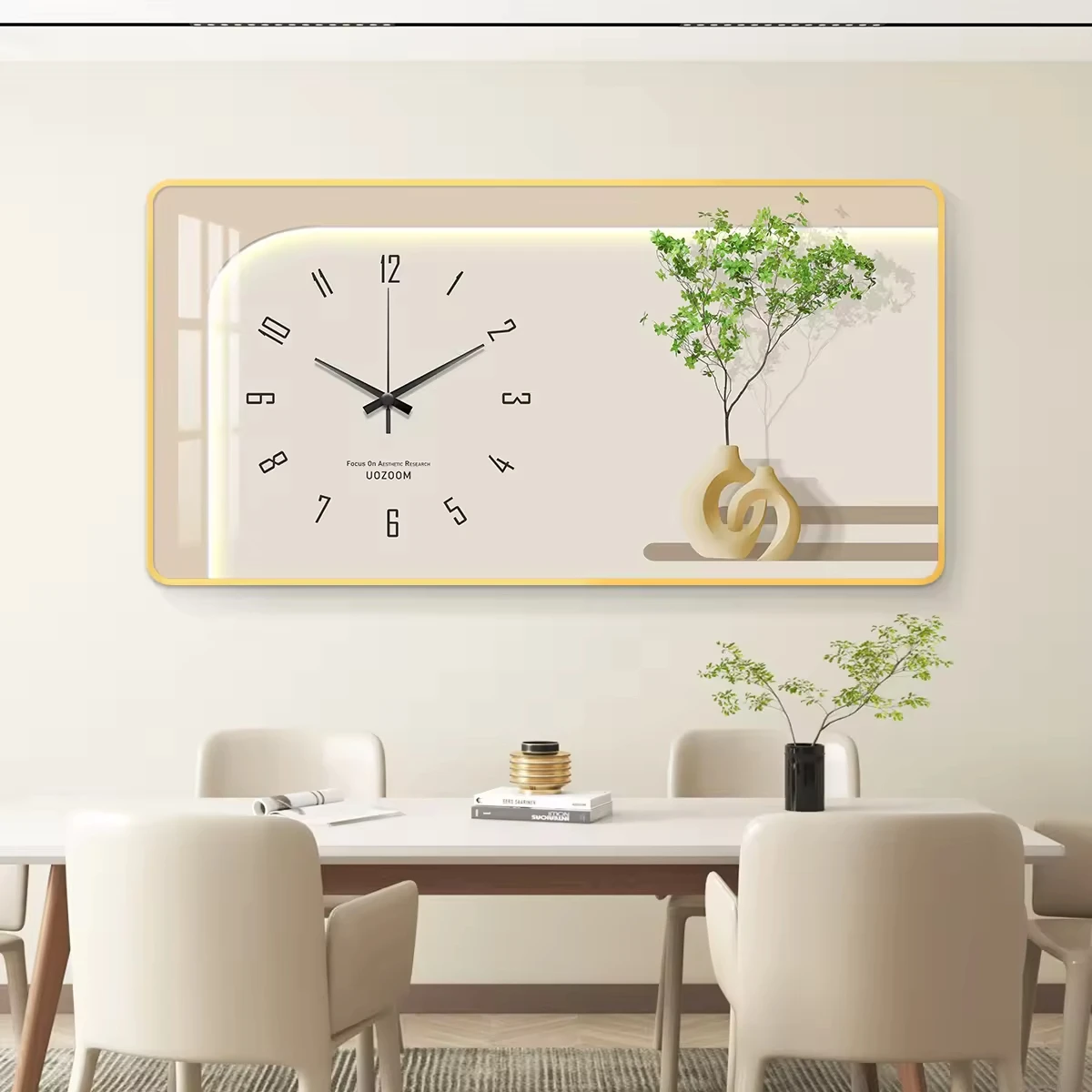 Modern Dining Room Decorative Painting High Sense Mural Living Room Clock Wall Clock Table Background Wall Hanging Painting