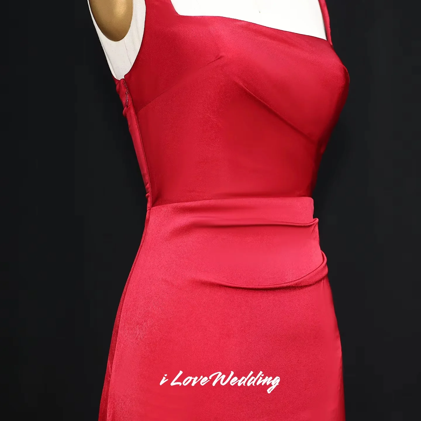 Красное вечернее платье на тонких бретельках 2022, атласное платье без рукавов с квадратным воротником, длиной до пола, свадебное платье для гостей по индивидуальному заказу