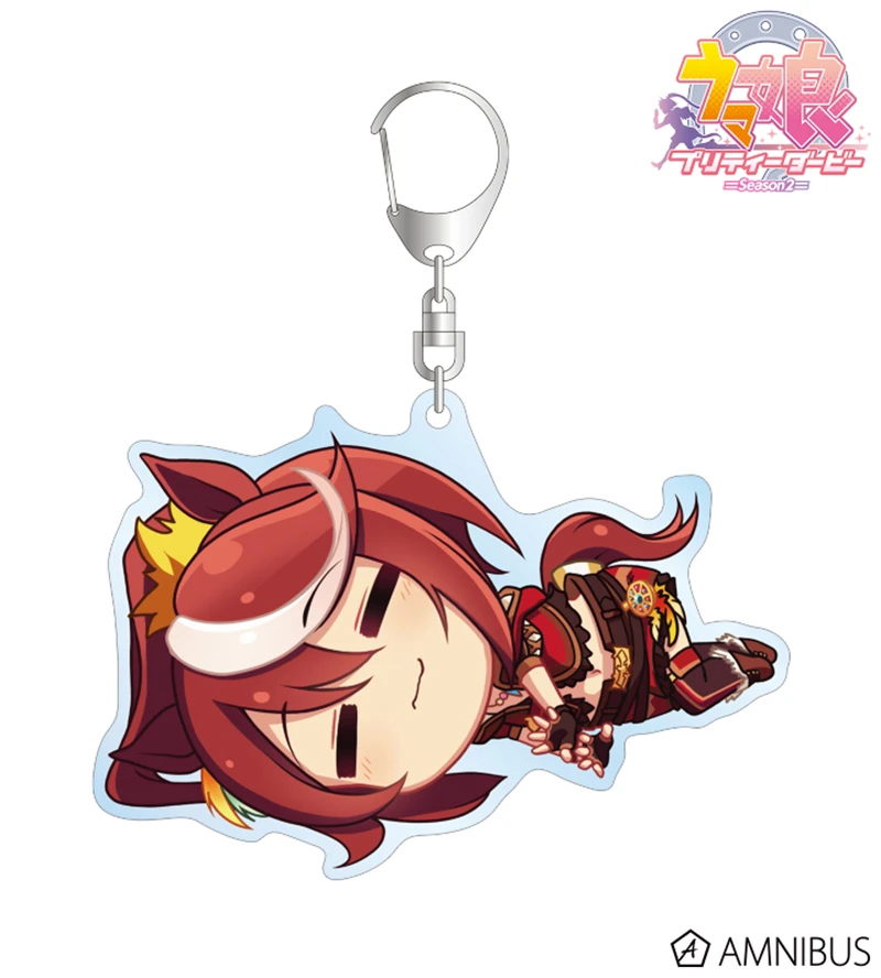 Game Pretty Derby Anime Rice Shower Special Week Silence Suzuka Tokai Teio Ship Keychain Doll Acrylic Keyring Pendant for Gift