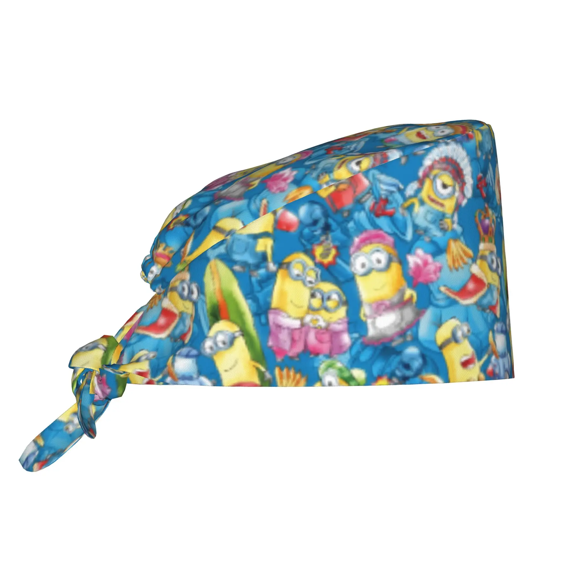 Custom M-Minioned Cartoon Working Cap Surgical Hats Women Men Anime Operating Room Cap Operator Hats Lab Works Hat