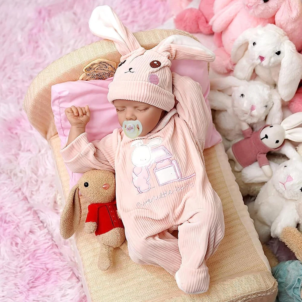 Silicone Reborn Baby 45cm Soft Full Body Silicone Reborn Doll Realistic Sleeping Newborn Baby Dolls Toy Birthday XMAS Gifts