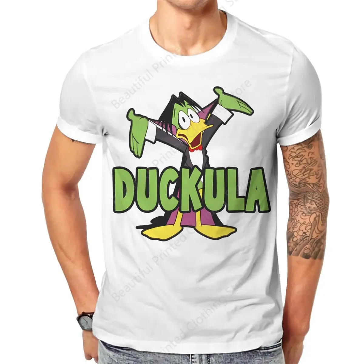 Men Women Cool T-shirt Count Duckula Funny Printing  T-shirts Fashion Loose Tops Street Short Sleeve