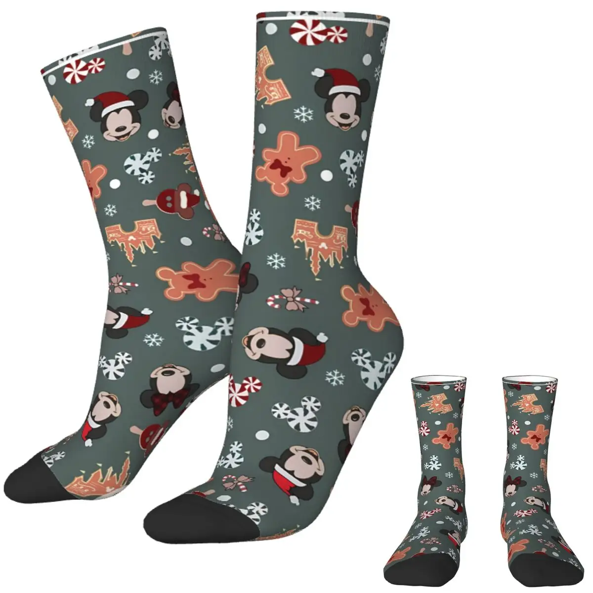 TureMouse-Chaussettes de Noël coordonnantes respirantes pour couple, chaussettes de sport en plein air, bas élégants, motif d'automne