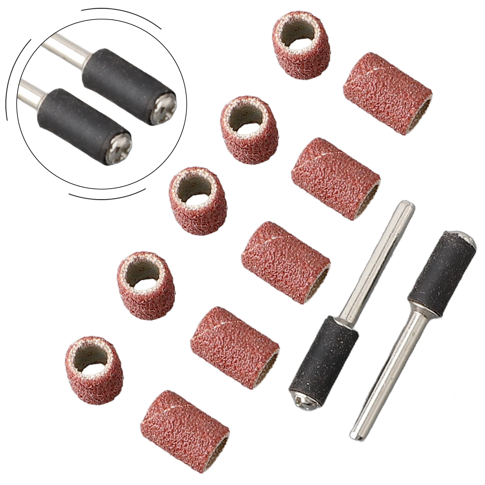 Rotary Tool Kit Sanding Drum For Woodworks DIY Metal 12Pcs/Set Accessories Polishing Replacement Sandpaper  Rotary