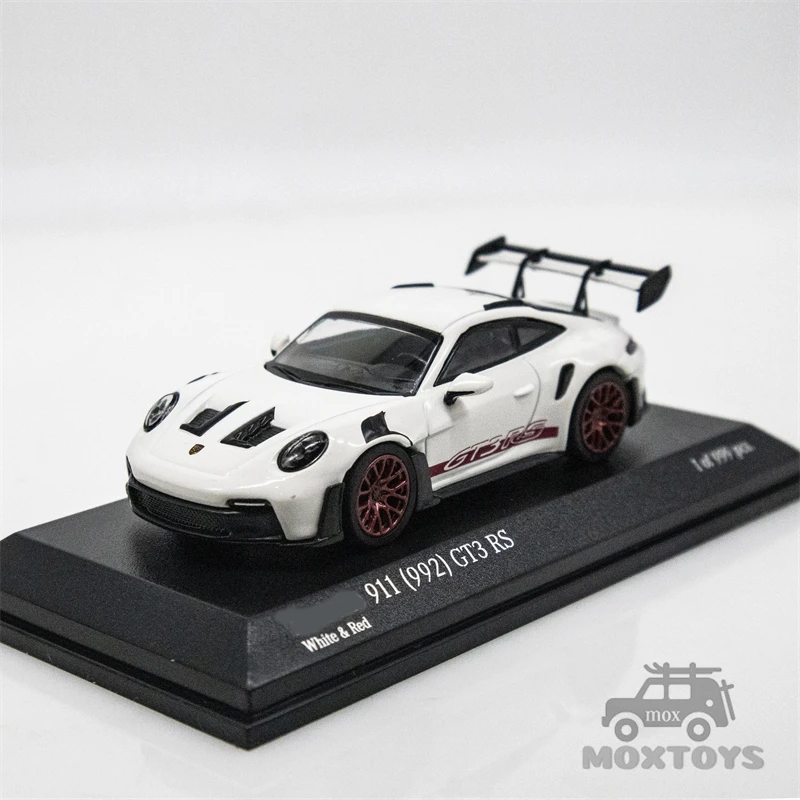 Tarmac Works  x Minichamps 1:64 911 (992) GT3 RS WhiteRed / Acid Green Diecast Model Car