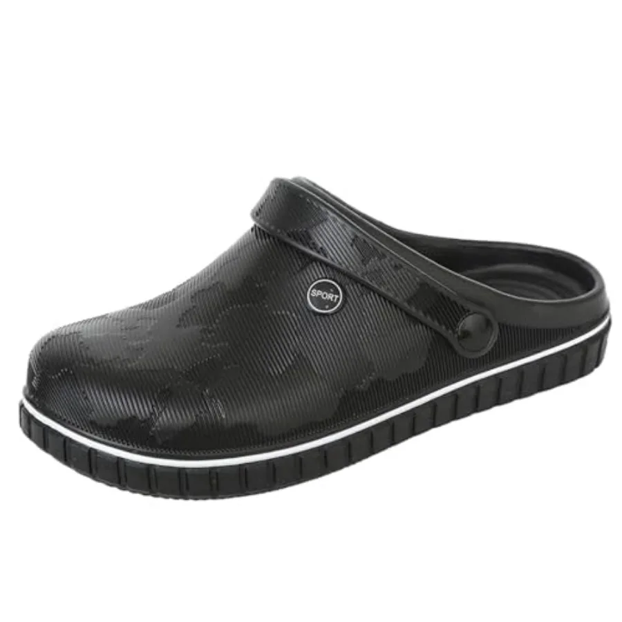 

SECHRITE Mens Clogs Mules Slip on Garden Work Nurse Water Shoes for Men Non Slip Waterproof Closed Toe Clogs Sandals for Kitche