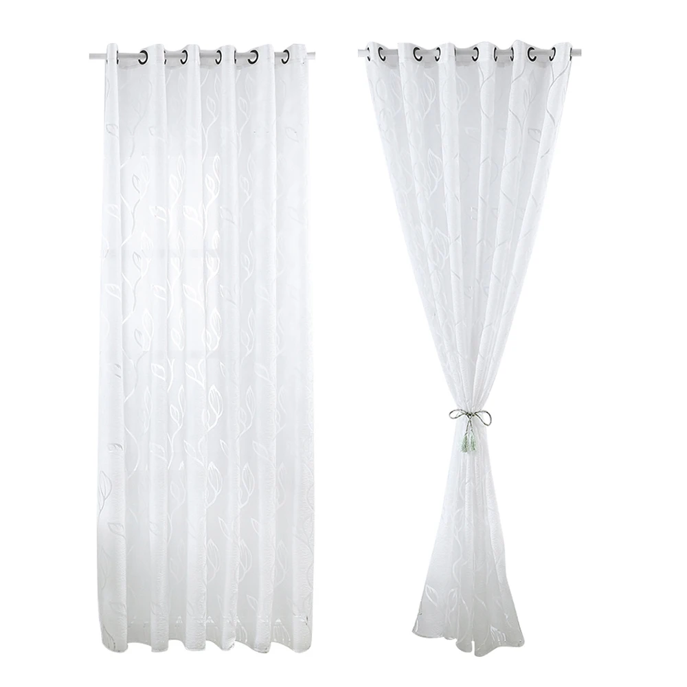 

White Sheer Curtains Window Screening Fashion Gauze Living Room Drape Home Accessories Polyester Material Long Lasting Washable