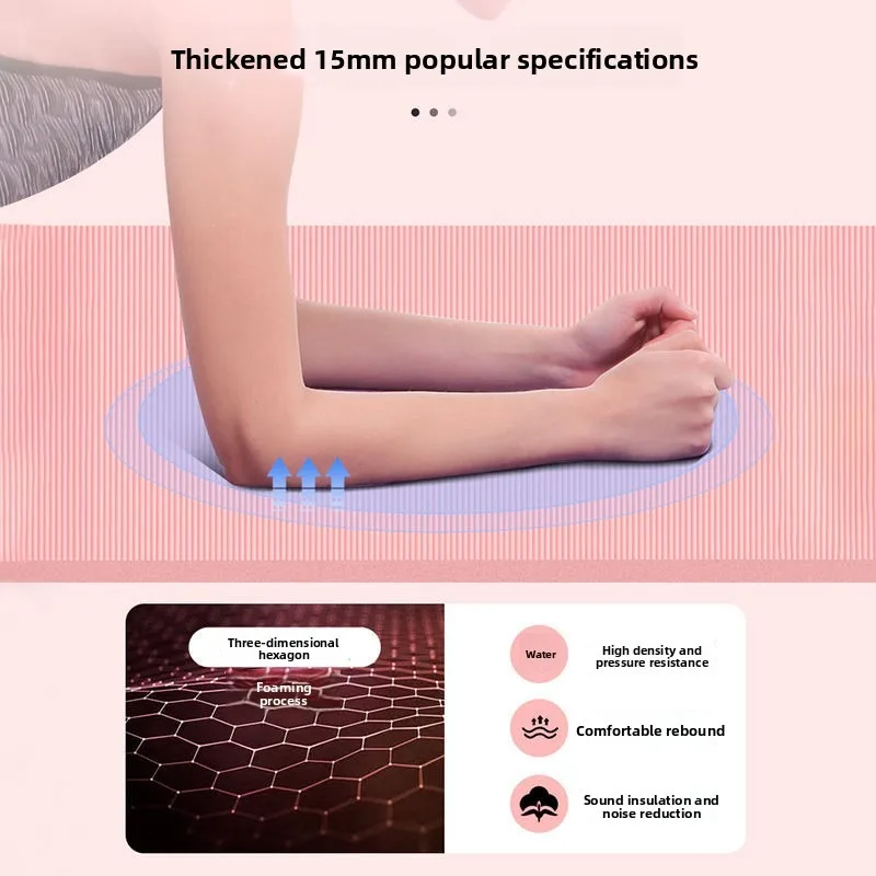 Silent Shock Absorbing Non Slip Yoga Dance Aerobics Mat Long Wide Unisex Jump Rope Mat Gym Mat Workout Mat Fitness Mat