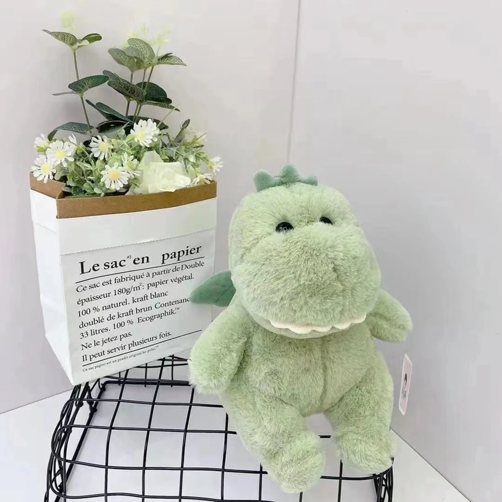 23CM Green Soft Little Dinosaur Plush Toy Cute Super Cute Cartoon Doll Sitting Version Plush Toy Mini Children's Birthday Gift