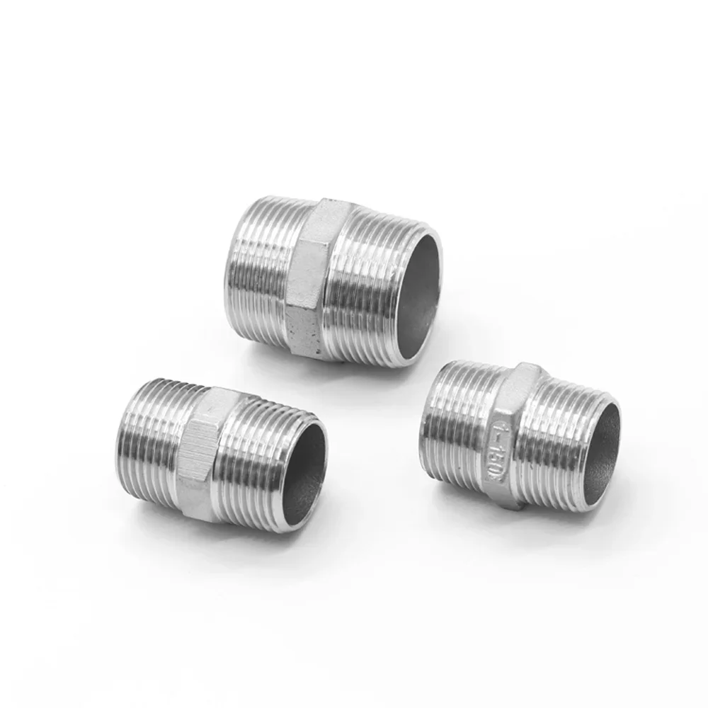 1/4" 3/8" 1/2" 3/4" 1" a 2" BSPT Euqal Maschio Esagonale Nipplo In Acciaio Inox 316 Raccordo Per Tubi Acqua Gas Olio