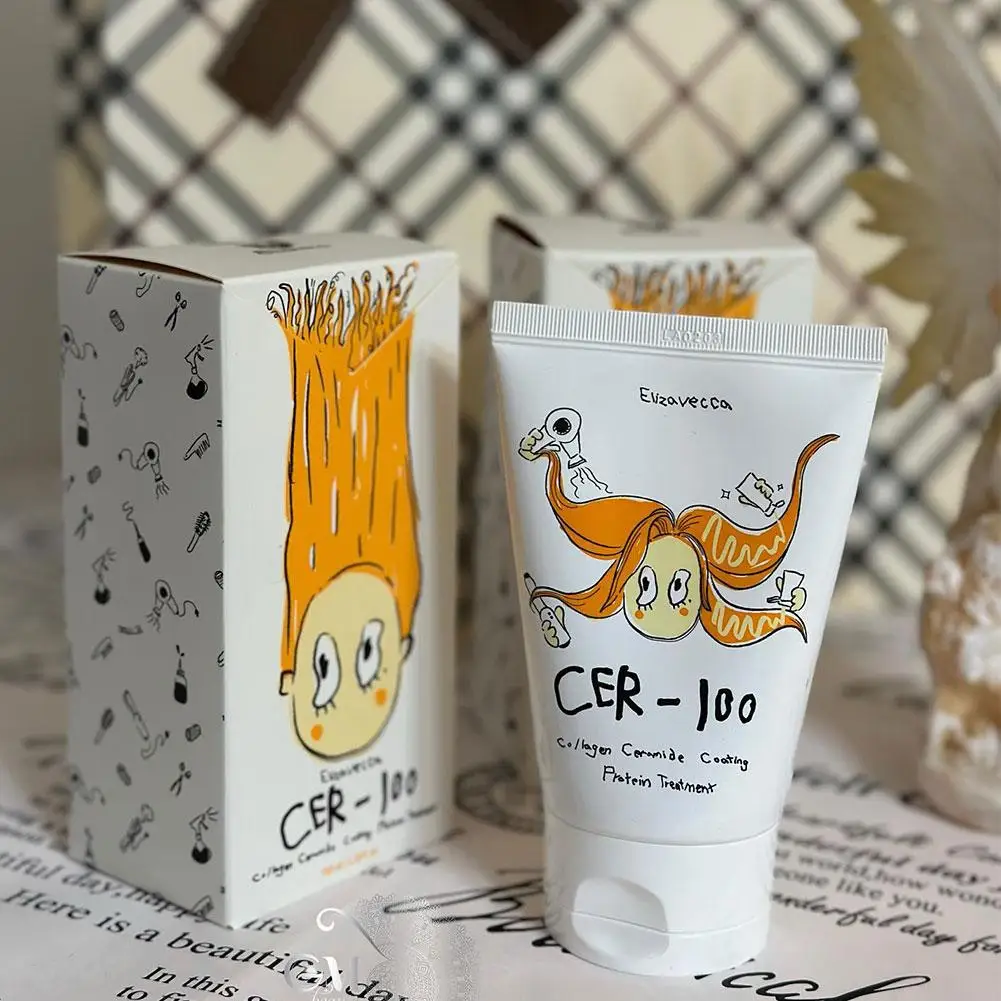CER-100 Collagen Hair Treatment Mask Korean Natural Ingredient Hair Care Preventing Hair Breakage Improving Frizz Hair Mask